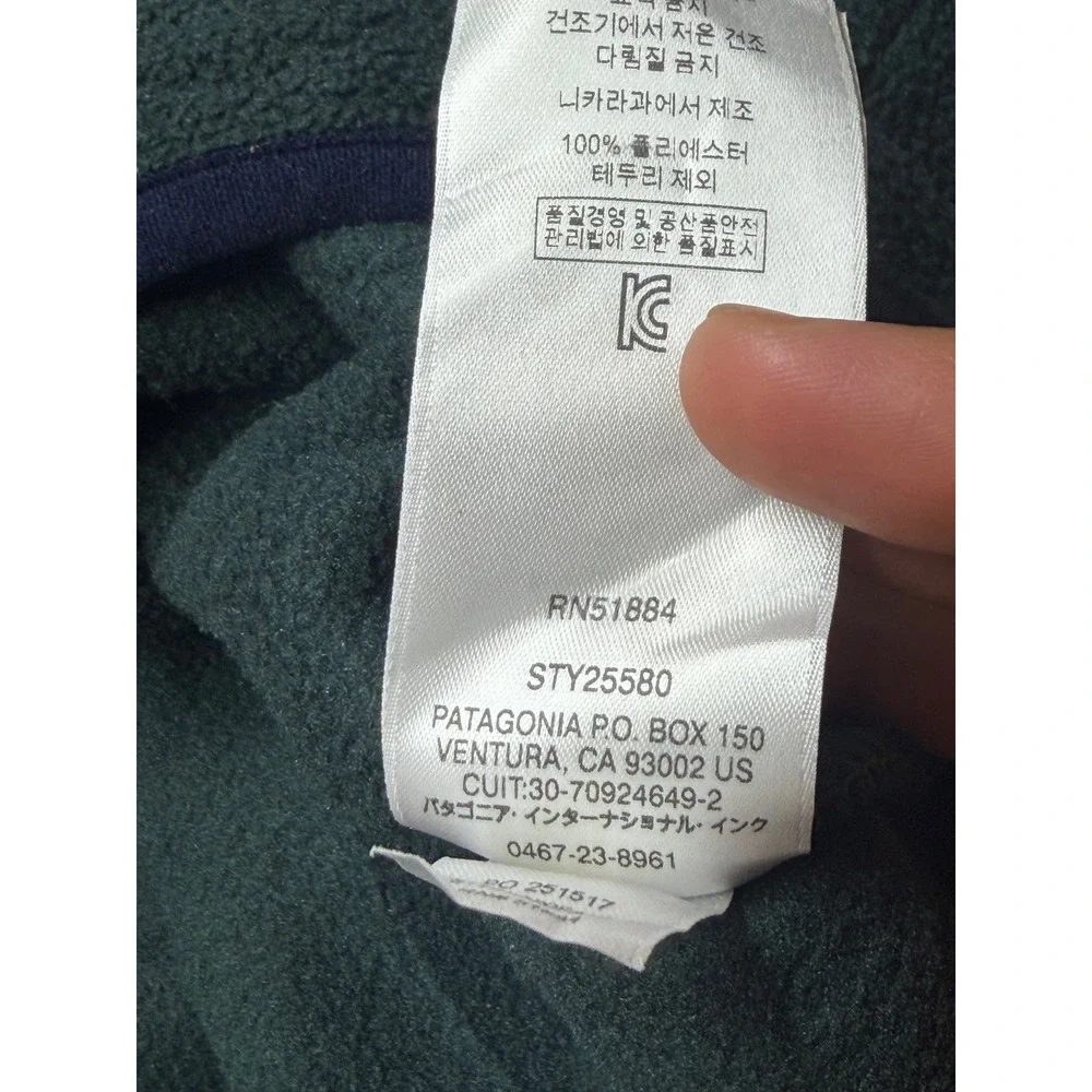 Patagonia Synchilla Fleece Pullover Men Large Blue Green Snap reí conservation